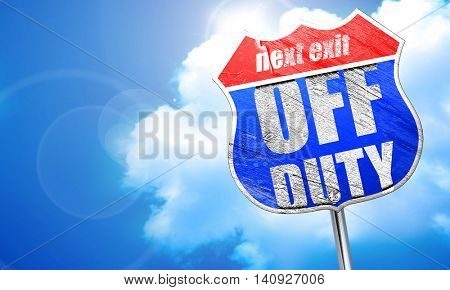 off duty, 3D rendering, blue street sign