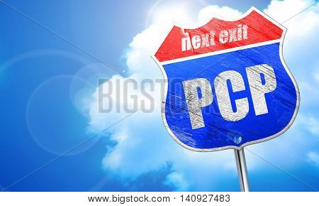 pcp, 3D rendering, blue street sign