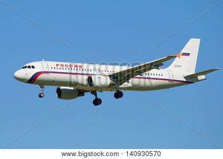 ST. PETERSBURG RUSSIA - AUGUST 21 2015: Airbus A320-214 (VQ-BDY) of airline 