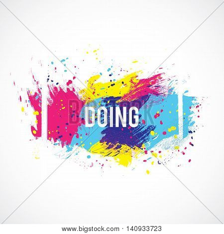 Watercolor frame. Colorful texture frame. Funny backdrop.