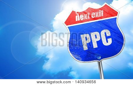 ppc, 3D rendering, blue street sign