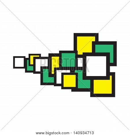 Vector green yellow abstract. Minimal style background. Modern geometric square.