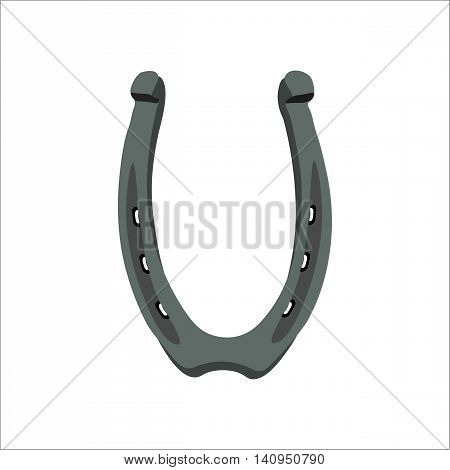Illustration iron horseshoe for Good Luck. Raster