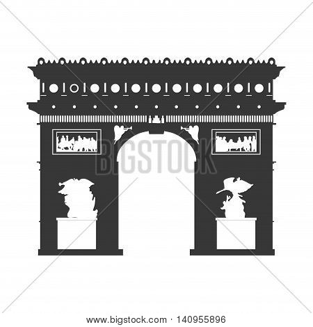 arch of triumph paris france building icon. Isolated and flat illustration. Vector graphic