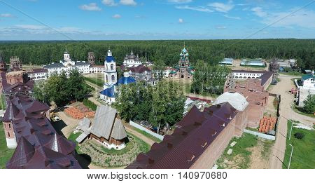 Aerial View Of Saint Nikolas Women Monastery On Solba, Yaroslavl Region, Russia