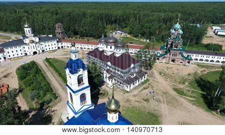 Aerial View Of Saint Nikolas Women Monastery On Solba, Yaroslavl Region, Russia