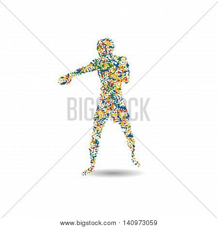 boxing Olympic games 2016. Summer Games Icon Boxing Brazil Rio. Boxer player icon. Sporting Championship International Boxing. vector illustration