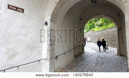 Pikk Jalg Street in Old Tallinn, Estonia