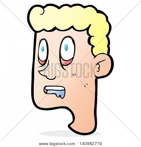 freehand drawn cartoon staring man drooling