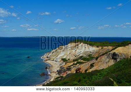 Aquinnah Cliff (Gay Head) on a summer day - Martha's Vineyard