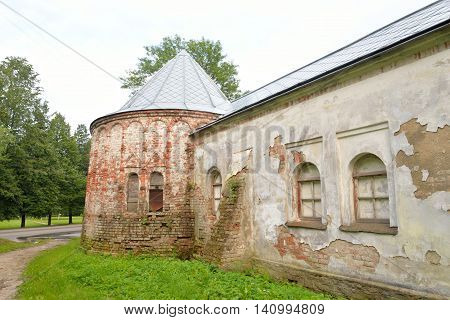 Abandoned building of Feodorovsky gorodok in Tsarskoe Selo suburb of St.Petersburg Russia.