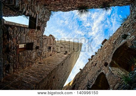 Majestic Medieval Castle Ruins On The Top Of The Hill