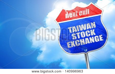 taiwan stock exchange, 3D rendering, blue street sign