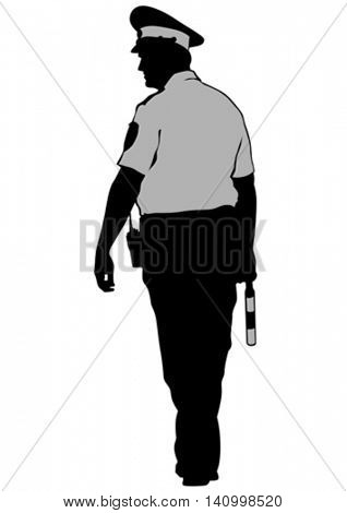 People of special police force on white background
