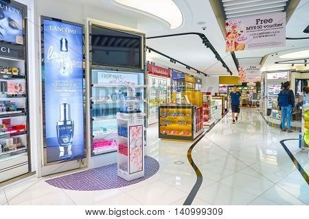 KUALA LUMPUR, MALAYSIA - CIRCA MAY, 2016: inside of a store at Kuala Lumpur International Airport. Kuala Lumpur International Airport (KLIA) is Malaysia's main international airport 
