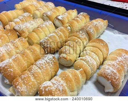 Close Up From Schaumrollen, Or Schillerlocken For Pastry
