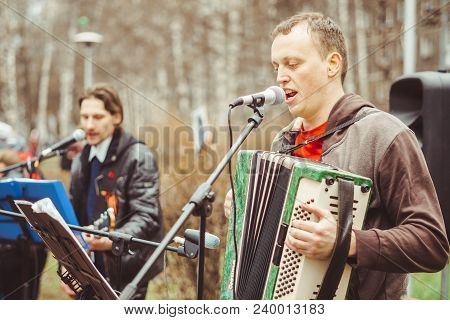 Musicians Sing Songs On The Street On Victory Day