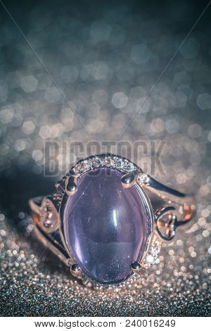 Rose Gold Ring With Amethyst
