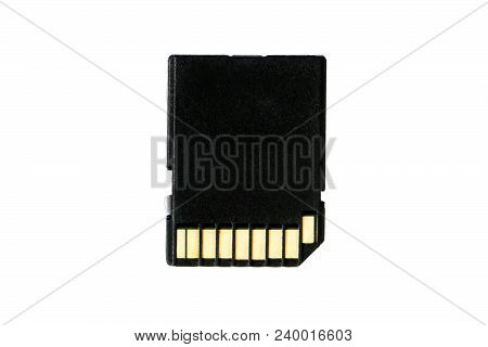 Micro Sd Card , Memory Card Isolated On White Background With Clipping Path