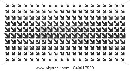 Arrow Down Right Icon Halftone Pattern, Constructed For Backgrounds, Covers, Templates And Abstract 