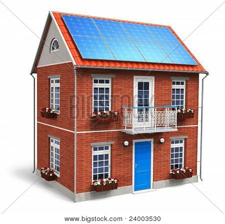 Bytový dům s sluneční baterie na střeše