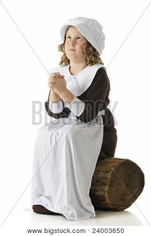 Pilgrim pige bøn
