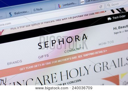 Ryazan, Russia - May 08, 2018: Sephora Website On The Display Of Pc, Url - Sephora.com