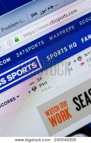 Ryazan, Russia - May 08, 2018: Cbssports Website On The Display Of Pc, Url - Cbssports.com