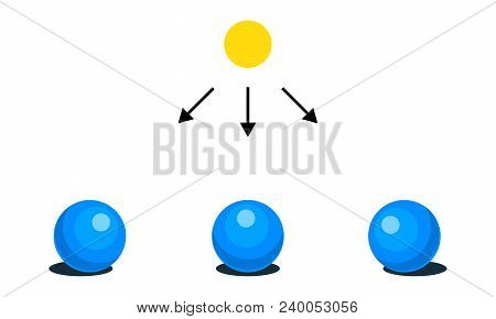 Vector Illustration. Infographics. Light, Shadow Glare Reflex Penumbra Ball