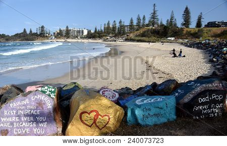 Port Macquarie, Australia - Oct 1, 2017. Along The Southern Breakwall Of Port Macquarie's Hastings R