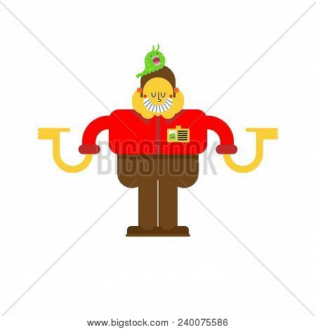 Sales Assistant. Salesman Isolated. Shop Helper Vector Illustration