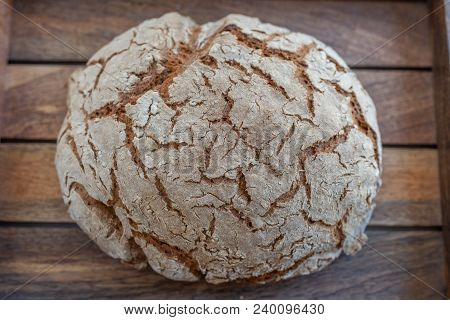 Home Made Rye Bread On A Table