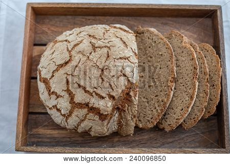 Home Made Rye Bread On A Table