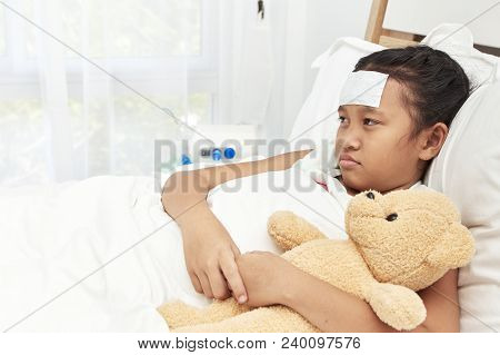 Asian Girl Sleeping In Hospital