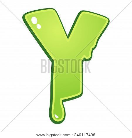 Slimy Font Type Letter Y Isolated On White