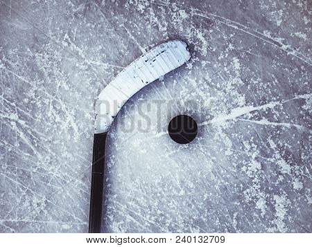 Abstract Ice Taxture Background In The Hockey Rink