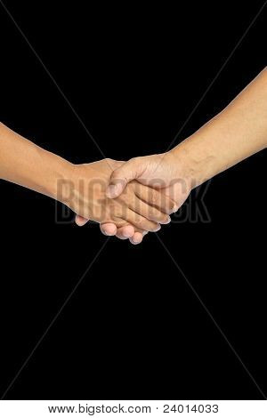 Handshake On Black Background