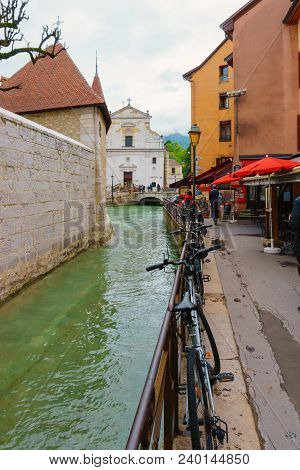 France, Annecy - May 01, 2018:church Of San Francesco Di Salesl Is The Main Catholic Place Of Worshi