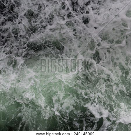 Big Water Splash Seen From Above A Boat