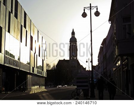 Sunset Over The Main Square Of Prostejov City, Czech Republic