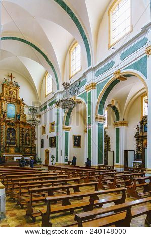 France, Annecy - May 01, 2018: Interior View Of The Altar. Church Of San Francesco Di Salesl Is The 