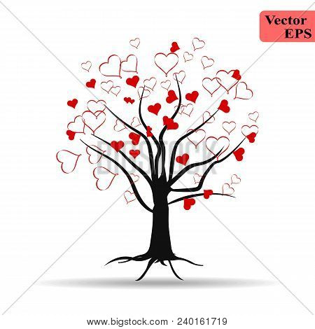 Tree Hearts Love Romantic Icon Vector Illustration Design. Valentine Design. Love Vector Tree With H