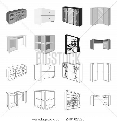 Dressing Table, Corner Shelves, Computer Desk, Wardrobe With Glass. Bedroom Furniture Set Collection