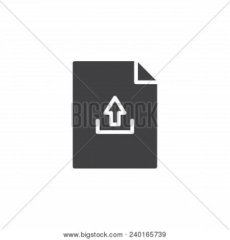 Upload File Document Vector Icon. Filled Flat Sign For Mobile Concept And Web Design. Paper Document