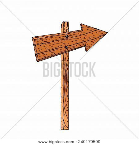 Wooden Arrow Signboards Blank Vector. Wood Sign Post Concept.