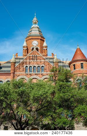 Dallas, Texas - May 7, 2018: View Of Old Red Museum, Formerly Dallas County Courthouse In Dallas, Te