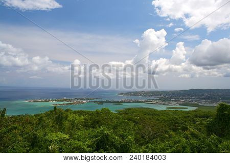 Montego Bay Panorama Scenery With Blue Ocean