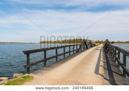 Bridge Towards Island Of Langoe In Denmark