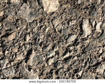 Gray Macrotexture Cinder Block For Background, Textured, Wall