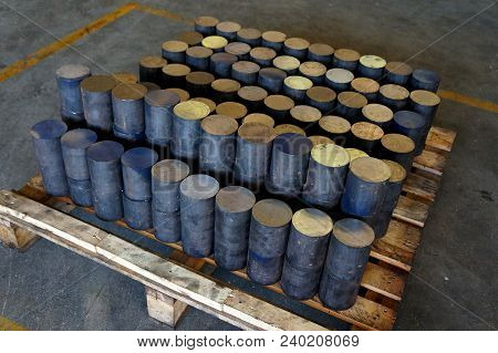 Raw Material On Pallet  In Indoor Warehouse